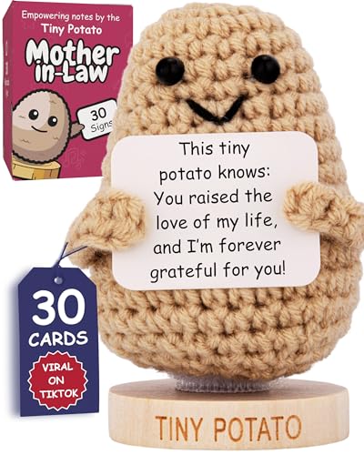 Schwiegermutter Muttertagsgeschenk - Häkeln Positive Kartoffelfigur mit 30 austauschbaren Zeichen für Schwiegermutter, nachdenkliche und lustige Geschenke für Schwiegermutter, Schwiegermutter Muttertagsgeschenk - Häkeln Positive Kartoffelfigur mit 30 austauschbaren Zeichen für Schwiegermutter, nachdenkliche und lustige Geschenke für Schwiegermutter, von Got you a little something