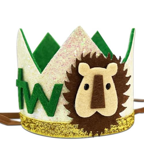 GotGala Dschungel-Safari-Krone zum 2. Geburtstag, für Jungen, Löwen-Thema, 2. Geburtstag, Krone, zwei wilde Geburtstagshut für Jungen, Dekoration zum 2. Geburtstag GotGala Dschungel-Safari-Krone zum 2. Geburtstag, für Jungen, Löwen-Thema, 2. Geburtstag, Krone, zwei wilde Geburtstagshut für Jungen, Dekoration zum 2. Geburtstag von GotGala