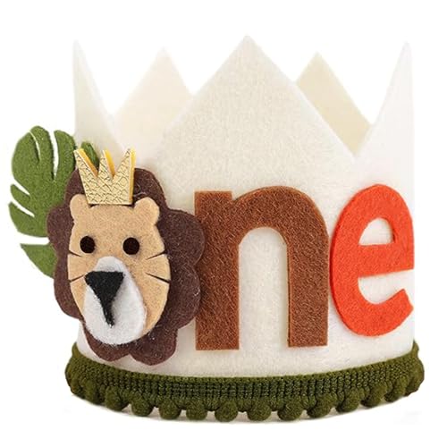 GotGala Löwe 1. Geburtstag Krone Dschungel Safari Wild One Erster Geburtstag Hut 1. Löwe Thema Geburtstagsdekoration für Jungen GotGala Löwe 1. Geburtstag Krone Dschungel Safari Wild One Erster Geburtstag Hut 1. Löwe Thema Geburtstagsdekoration für Jungen von GotGala