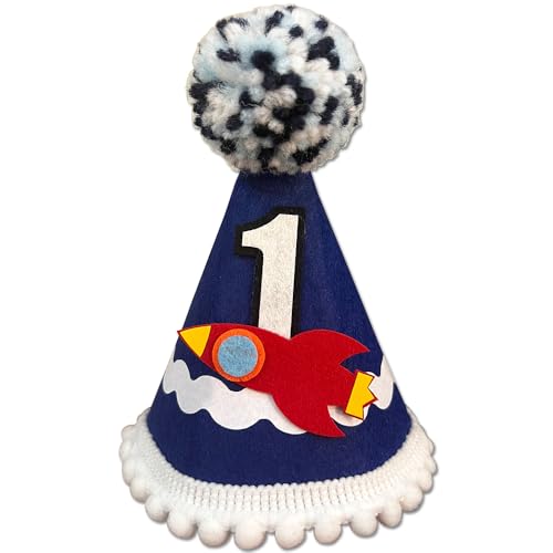 GotGala Rocket One Weltraum 1. Geburtstag Party Hut Krone Stirnband für Jungen, Kreis der Sonne, 1. Geburtstag, Babyparty, Geschlechtsoffenbarung, Partyzubehör, Dekorationen (Weltraum) von GotGala