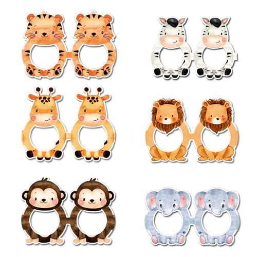 Safari-Dschungel-Tier-Sonnenbrille, Partyzubehör, Papierbrille, Tiere, Foto-Requisiten für Wald-Kostüm, Zubehör, Waldland-Bauernhaus, Cospaly, Babyparty, Partyzubehör, 6 Stück Safari-Dschungel-Tier-Sonnenbrille, Partyzubehör, Papierbrille, Tiere, Foto-Requisiten für Wald-Kostüm, Zubehör, Waldland-Bauernhaus, Cospaly, Babyparty, Partyzubehör, 6 Stück von GotGala