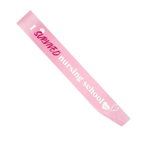 Schärpe mit Aufschrift "I Survived Nursing School", Satin-Schärpe, für Krankenschwester, Schulabschluss, Festival, Partyzubehör (weiß) von GotGala