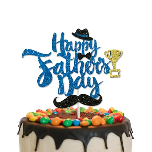 Tortenaufsatz "Happy Father's Day", glitzernd, Aufschrift "Best Daddy Super Daddy", "Love Father", für Happy Father's Day Thema, Papa, Geburtstagsparty, Kuchendekorationen von GotGala