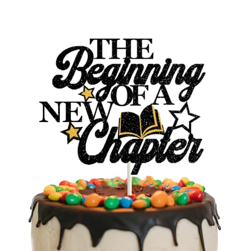 Tortenaufsatz mit Aufschrift "The Beginning of A New Chapter", Abschiedskuchenaufsatz für Abschlussfeier, Verlobung, Babyparty, neues Zuhause, Jobwechsel, Party-Dekorationen von GotGala