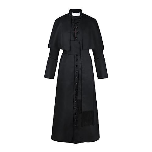 Gothden Tunika Kostüm Mittelalter Mönch Priester Renaissance Cosplay Full Set Halloween Cosplay für Erwachsene Herren von Gothden