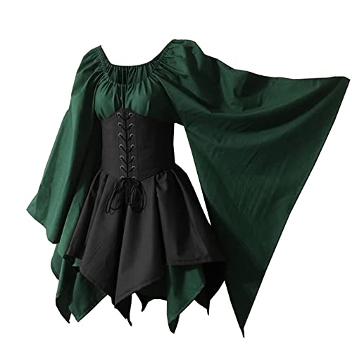 Gothden Womens Traditional Irish Dress Renaissance Medieval Costume Corset Halloween Victorian Dress von Gothden
