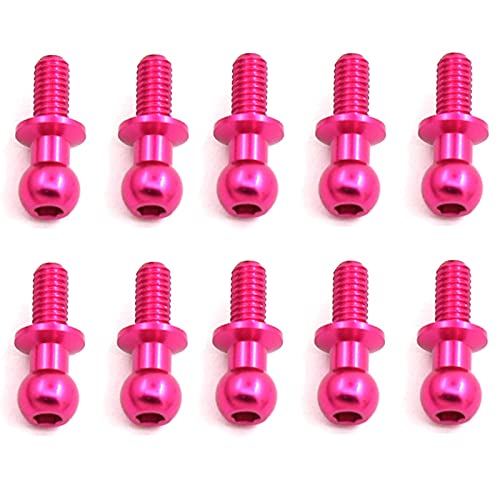 Goufride 10 StüCke M3 Metall Sechskant Kopf Schrauben für TT01 TT02 D5 1/10 RC Drift Auto Teile Universal,Rosa von Goufride