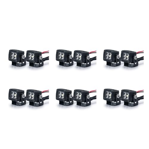 Goufride 12x Modifizierte Scheinwerfer Spotlights Car Top Lights Bumper Lights für AXIAL SCX10 TRX4 TRX6 1/10 RC Crawler Car,A von Goufride