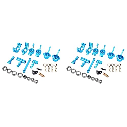 Goufride 2X Aluminium Legierung Achsschenkel Naben Träger Servo Saver Upgrade Teile für RC 1/10 Redcat EPX Blau von Goufride