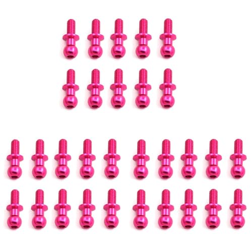 Goufride 30 StüCke M3 Metall Sechskant Kopf Schrauben für TT01 TT02 D5 1/10 RC Drift Auto Teile Universal,Rosa Goufride 30 StüCke M3 Metall Sechskant Kopf Schrauben für TT01 TT02 D5 1/10 RC Drift Auto Teile Universal,Rosa von Goufride