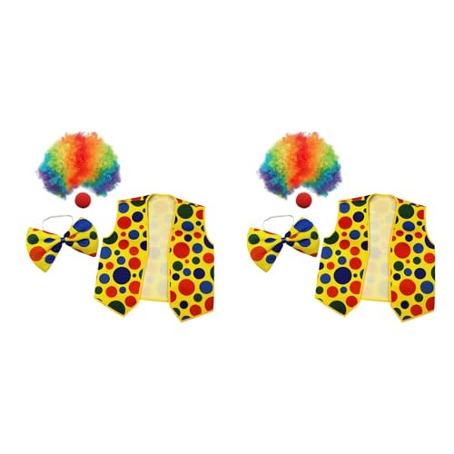 Goufride 8Er-Pack Clown-Kostüm - Clown-Nase, Clown-Perücke, Fliege und Weste für Cosplay-Partys, Karneval, Verkleidung, Rollenspiele Goufride 8Er-Pack Clown-Kostüm - Clown-Nase, Clown-Perücke, Fliege und Weste für Cosplay-Partys, Karneval, Verkleidung, Rollenspiele von Goufride