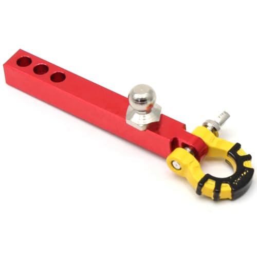 Goufride Anhängerkupplung Aus Metall für 1/10 RC Crawler TRX4-6 Axial SCX10 90046 Redcat Upgrade-Teile, Rot + Gelb von Goufride