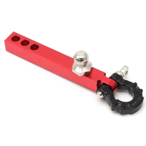 Goufride Anhängerkupplung Aus Metall für 1/10 RC Crawler TRX4-6 Axial SCX10 90046 Redcat Upgrade-Teile, Rot + Schwarz von Goufride