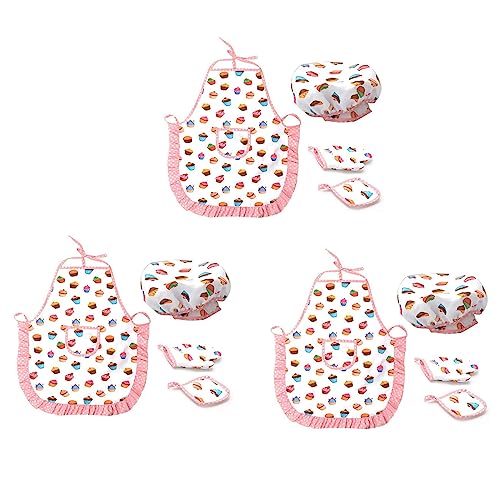 Goufride Das 12 Teilige - und Back Set für Kinder Enthält Eine Schürze für Kleine Mädchen, Eine Mütze und EIN Dress Up für Kleinkinder von Goufride