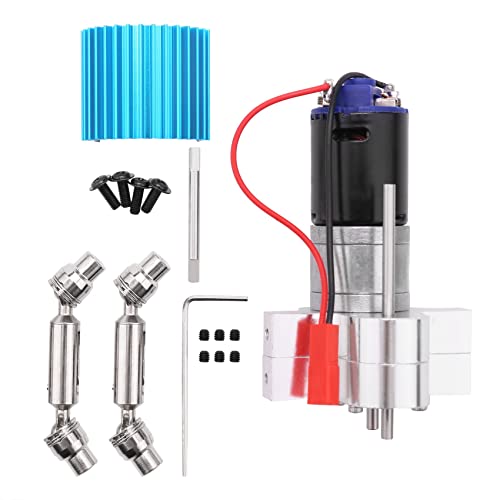 Goufride Metall Getriebe Getriebe 370 Motor mit Antriebs Welle Upgrade ZubehöR für C14 C24 B24 B36 MN D90 MN99S RC Auto, Silber von Goufride