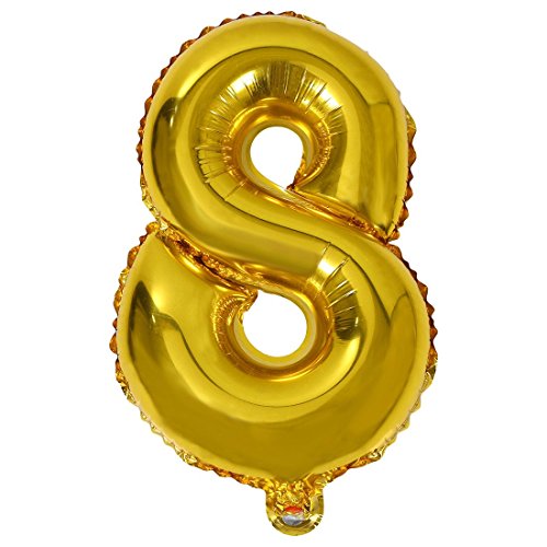 Goufride Mode 16 Silberfolie Anzahl Luftballons Geburtstag Gold 8 von Goufride