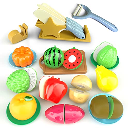 kinderküche Zubehör, Obst Zum Zerschneiden Spielzeug, Spielküche Zubehör Rollenspiele mit Einem Spielzeugmesser, Lernspielzeug Pädagogisches Geschenk 21pcs kinderküche Zubehör, Obst Zum Zerschneiden Spielzeug, Spielküche Zubehör Rollenspiele mit Einem Spielzeugmesser, Lernspielzeug Pädagogisches Geschenk 21pcs von Goujfol