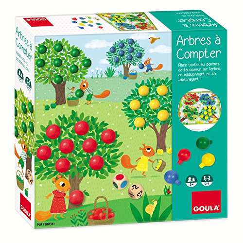 Goula - Bäume zum Zählen - Brettspiel für Kinder - Lernspiel zum Erlernen von Rechnen und Farben - ab 3 Jahren - 2-4 Spieler von Goula