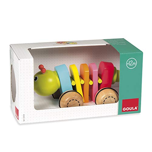 Goula D53454 Nachziehtier Ziehraupe Spielzeug, Mehrfarbig von Goula