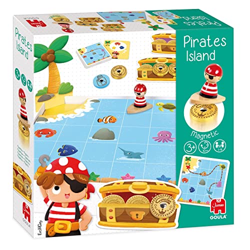GOULA Pirateninsel - Spiel für Kleinkinder ab 3 Jahren für 1 bis 4 Spieler von Goula