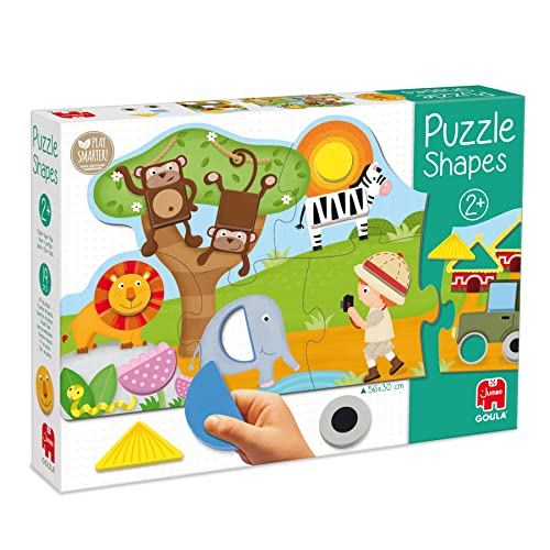 Goula – Puzzle Formen Safari – Lernpuzzle - für Kinder ab 2 Jahren, fördert Motorik, Farben & Formen, aus Holz von Goula