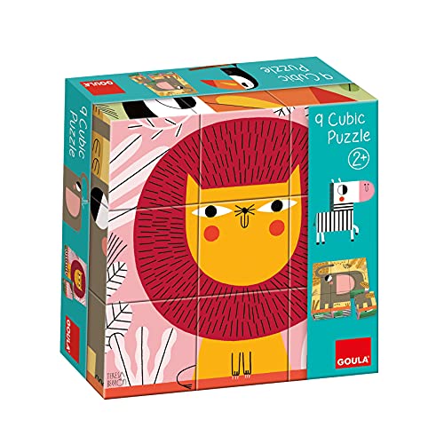 Goula 53469 9 Cubic Stapelbare Puzzles für Kinder ab 2 Jahren, bunt von Goula