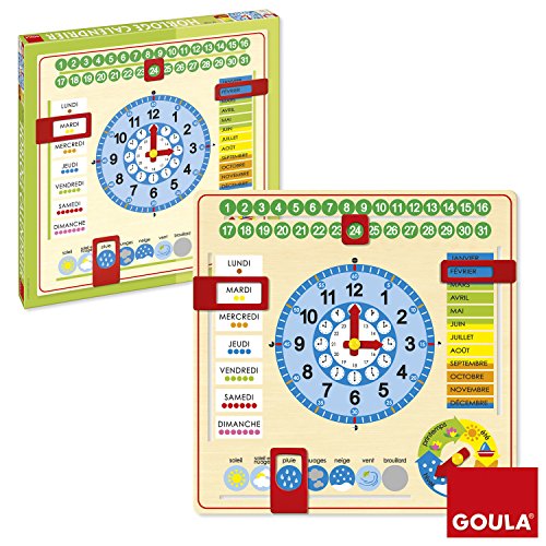 Unbekannt Goula - 51308 - Jouet en Bois - Eveil - Horloge Calendrier - Français [Französische Edition] von Goula