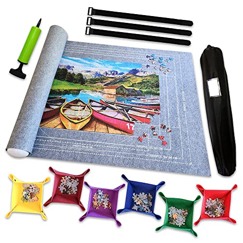 Jigsaw Puzzle Mat Roll up 61 x 116,8 cm felt mat for Up to 1500 Pieces Puzzle Mats for Jigsaw Puzzles Stow and Go Puzzle Saver, Puzzle Board Puzzle Roll Up Mat Puzzle Keeper Glue Sheets Puzzle Holder (Guzzle Holder (Guzzle Holder (Go) Rey) Jigsaw Puzzle Mat Roll up 61 x 116,8 cm felt mat for Up to 1500 Pieces Puzzle Mats for Jigsaw Puzzles Stow and Go Puzzle Saver, Puzzle Board Puzzle Roll Up Mat Puzzle Keeper Glue Sheets Puzzle Holder (Guzzle Holder (Guzzle Holder (Go) Rey) von Gourbette