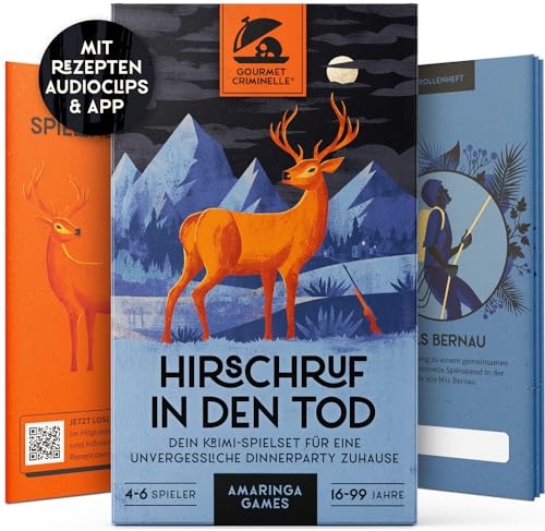 Gourmet Criminelle® Krimidinner für zuhause I 4-6 Personen I Mysteriöser Mordfall Hirschruf in den Tod für Deine Crime Dinner Party I Spannendes Krimi Dinner Spiel ab 16 Jahren I 4-6 Spieler von Gourmet Criminelle