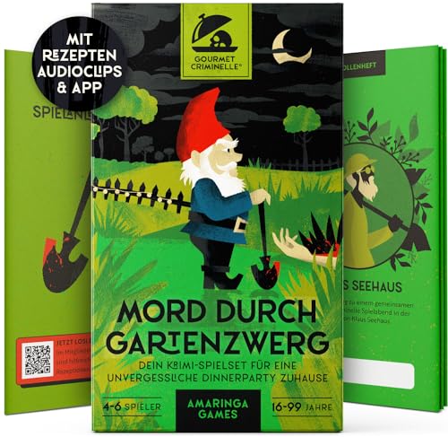 Gourmet Criminelle® Krimidinner für zuhause I 4-6 Personen I Mysteriöser Mordfall Mord durch Gartenzwerg für Deine Crime Dinner Party I Spannendes Krimi Dinner Spiel ab 16 Jahren I 4-6 Spieler von Gourmet Criminelle