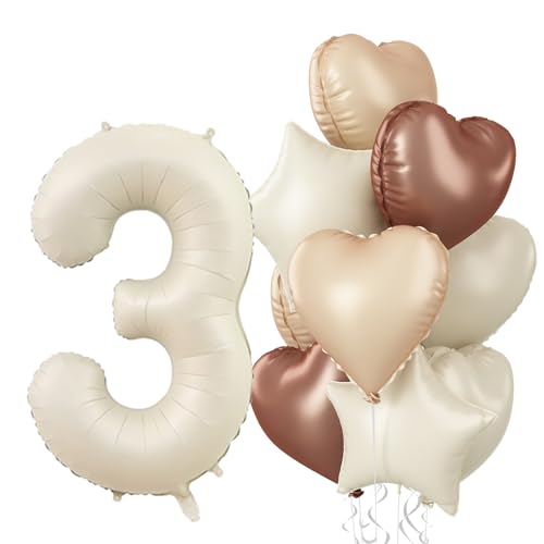 Folienballon 3. Geburtstag Deko, 40'' Creme Beige Zahl 3 Luftballons, Nude 3 Ballon Kaffee Braun Aprikose Helium Neutraler Stern Herz Ballons für Mädchen 3 Geburtstagsdeko Hochzeit Party Dekoration Folienballon 3. Geburtstag Deko, 40'' Creme Beige Zahl 3 Luftballons, Nude 3 Ballon Kaffee Braun Aprikose Helium Neutraler Stern Herz Ballons für Mädchen 3 Geburtstagsdeko Hochzeit Party Dekoration von Govpy