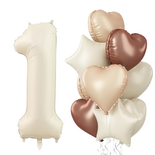 Luftballon 1 Beige, Creme 1. Geburtstag Ballon Deko für Mädchen, Neutraler Aprikose Nude Braun Herzballons Geburtstagsdeko, 40'' Zahl 1 Stern Folienballon für Frau 1 Jare Jubiläum Party Dekoration Luftballon 1 Beige, Creme 1. Geburtstag Ballon Deko für Mädchen, Neutraler Aprikose Nude Braun Herzballons Geburtstagsdeko, 40'' Zahl 1 Stern Folienballon für Frau 1 Jare Jubiläum Party Dekoration von Govpy