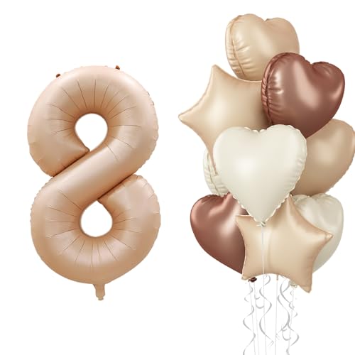 Luftballon Zahl 8 Nude, Creme Neutraler Folienballon 8 Stern Herz Luftballons Deko, Braun Beige Zahl 8 Ballons Aprikose Helium für Mädchen 8. Geburtstag Hochzeit Valentinstag Party Dekoration Luftballon Zahl 8 Nude, Creme Neutraler Folienballon 8 Stern Herz Luftballons Deko, Braun Beige Zahl 8 Ballons Aprikose Helium für Mädchen 8. Geburtstag Hochzeit Valentinstag Party Dekoration von Govpy