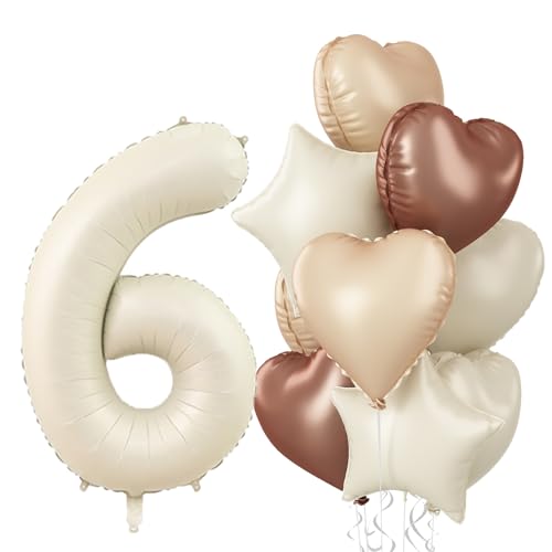 Luftballons Zahlen 6 Creme, Beige Braun Zahl 6 Ballon Aprikose Kaffee Herz Luftballon Hochzeit Deko, Nude Stern Ballon Neutraler Folienballon für Mädchen 6. Geburtstag Jubiläum Party Dekoration Luftballons Zahlen 6 Creme, Beige Braun Zahl 6 Ballon Aprikose Kaffee Herz Luftballon Hochzeit Deko, Nude Stern Ballon Neutraler Folienballon für Mädchen 6. Geburtstag Jubiläum Party Dekoration von Govpy