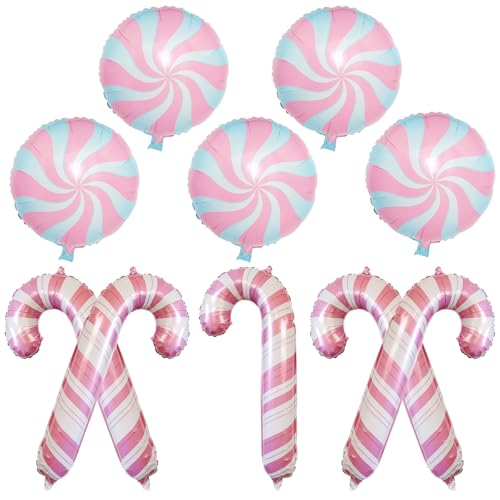 Weihnachtsdeko Süßigkeiten Ballons, Süße Hell Pastell Rosa Zuckerstange und Süßigkeiten Weihnachts Luftballons, Weihnachten Deko Bonbon Candy Cane Folienballons für Mädchen Christmas Party Dekoration Weihnachtsdeko Süßigkeiten Ballons, Süße Hell Pastell Rosa Zuckerstange und Süßigkeiten Weihnachts Luftballons, Weihnachten Deko Bonbon Candy Cane Folienballons für Mädchen Christmas Party Dekoration von Govpy