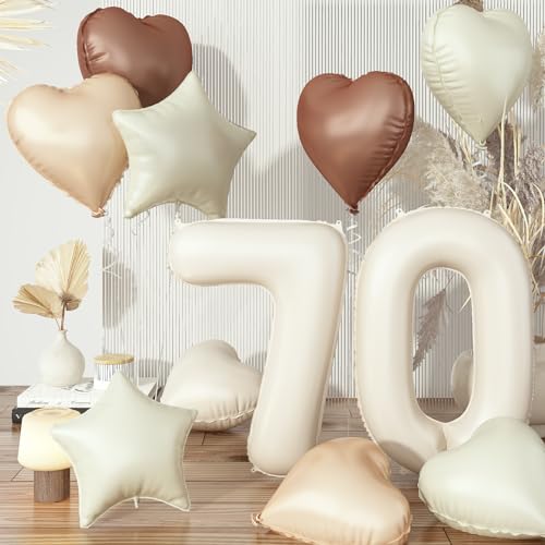 Zahlen luftBallon 70, XXL Nude Cremeweiß Ballon 70. Geburtstag Deko, Beige Zahl 14 Ballons Stern Folienballon Neutraler Aprikose Kaffee Braun Herz Luftballons für Frauen Valentinstag Party Dekoration Zahlen luftBallon 70, XXL Nude Cremeweiß Ballon 70. Geburtstag Deko, Beige Zahl 14 Ballons Stern Folienballon Neutraler Aprikose Kaffee Braun Herz Luftballons für Frauen Valentinstag Party Dekoration von Govpy