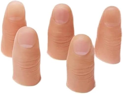 Gowxs 5 Stück Magic Trick Finger Fake Daumenspitzen Bühnenshow Requisite Streich Magie Kits und Zubehör Gowxs 5 Stück Magic Trick Finger Fake Daumenspitzen Bühnenshow Requisite Streich Magie Kits und Zubehör von Gowxs