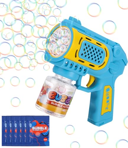 Goxiry Seifenblasenmaschine Elektrisch Seifenblasenpistole mit LED Licht und 150 ML Seifenblasen Flüssigkeit Seifenblasen Pistole für Sommer, Outdoor-Aktivität, Geburtstag, Party, Blau Goxiry Seifenblasenmaschine Elektrisch Seifenblasenpistole mit LED Licht und 150 ML Seifenblasen Flüssigkeit Seifenblasen Pistole für Sommer, Outdoor-Aktivität, Geburtstag, Party, Blau von Goxiry