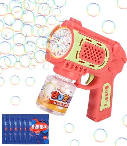 Goxiry Seifenblasenmaschine Elektrisch Seifenblasenpistole mit LED Licht und 150 ML Seifenblasen Flüssigkeit Seifenblasen Pistole für Sommer, Outdoor-Aktivität, Geburtstag, Party, Rosa Goxiry Seifenblasenmaschine Elektrisch Seifenblasenpistole mit LED Licht und 150 ML Seifenblasen Flüssigkeit Seifenblasen Pistole für Sommer, Outdoor-Aktivität, Geburtstag, Party, Rosa von Goxiry