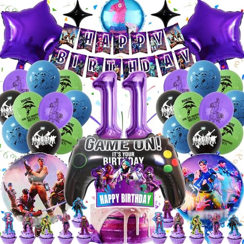 Gozuein 45 Stück Videospiel Party Dekoration Kindergeburtstag Set, Fortnit Geburtstagsdeko Set 11 Jahre, 3D Luftballons Gamer Themen Deko Geburtstag, Fortnit Tortendeko Banner Kit für Junge Kinder Gozuein 45 Stück Videospiel Party Dekoration Kindergeburtstag Set, Fortnit Geburtstagsdeko Set 11 Jahre, 3D Luftballons Gamer Themen Deko Geburtstag, Fortnit Tortendeko Banner Kit für Junge Kinder von Gozuein