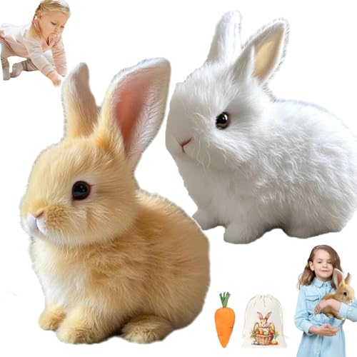 Gqiwub Petsboro Bunny Pal, Bunny Pal Hase, Pets Boro Bunny Pal, Sherum/Fanyil Bunny Pal, 2025 Interactive Toy Rabbit, Bunby - My Realistic Bunny Toy, Realistic Bunny Toys (Mix*2-A) von Gqiwub