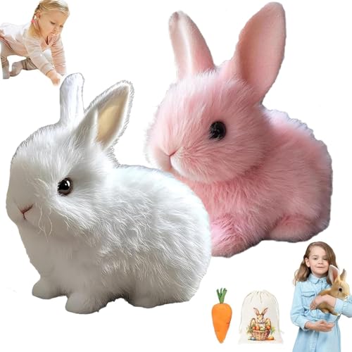 Gqiwub Petsboro Bunny Pal, Bunny Pal Hase, Pets Boro Bunny Pal, Sherum/Fanyil Bunny Pal, 2025 Interactive Toy Rabbit, Bunby - My Realistic Bunny Toy, Realistic Bunny Toys (Mix*2-C) von Gqiwub