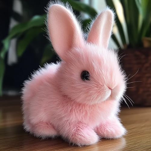Gqiwub Petsboro Bunny Pal, Bunny Pal Hase, Sherum Bunny Pal, Fanyil Bunnypal, Bunny Pal Mein Realistisches Kaninchen, My Interactive Realistic Bunny - Jumping, Twitching, and Shaking Ears (rosa) von Gqiwub