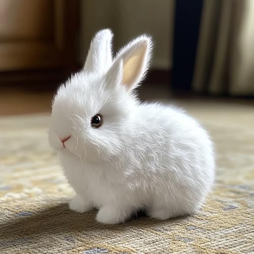 Gqiwub Petsboro Bunny Pal, Bunny Pal Hase, Sherum Bunny Pal, Fanyil Bunnypal, Bunny Pal Mein Realistisches Kaninchen, My Interactive Realistic Bunny - Jumping, Twitching, and Shaking Ears (weiß) von Gqiwub