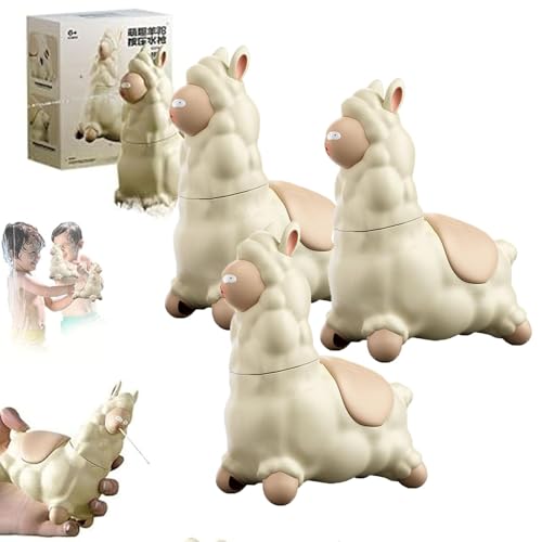 Lama Wasserpistole, Spuckendes Lama, Alpaka Wasserpistolen, Alpaka Form Wasserpistole, Lustiger, Auslaufsicherer Parodie-Wassersprinkler, Lama-Spritzpistole Mit Kopfschütteln (3Pcs) von Gqiwub