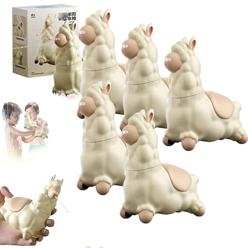 Lama Wasserpistole, Spuckendes Lama, Alpaka Wasserpistolen, Alpaka Form Wasserpistole, Lustiger, Auslaufsicherer Parodie-Wassersprinkler, Lama-Spritzpistole Mit Kopfschütteln (5Pcs) von Gqiwub