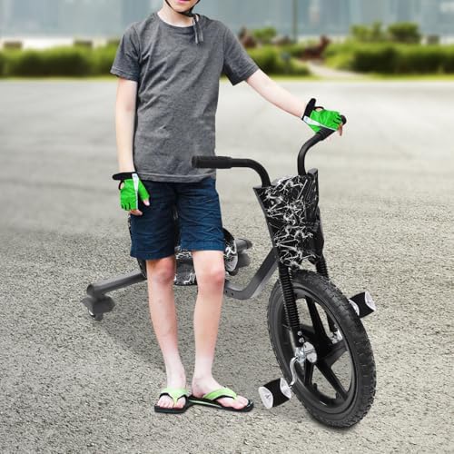 Drift Scooter, Tret Drifting Ride Sitz Verstellbar 360° Drift Trike 3-Rad Fahrrad Pedal-Gokart für Kinder 6 Jahren, Schwarz Drift Scooter, Tret Drifting Ride Sitz Verstellbar 360° Drift Trike 3-Rad Fahrrad Pedal-Gokart für Kinder 6 Jahren, Schwarz von Gqouur