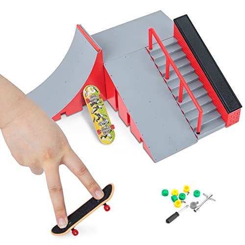 Finger Skateboard Rampen Set, Mini Skateboard Rampe Finger Skate-Parks Kit Finger Skateboards mit Ramp Set Fingerboard Ramps Finger Skate Boarding Ultimative Sporttraining Requisiten für Kinder - C von Gr8ware