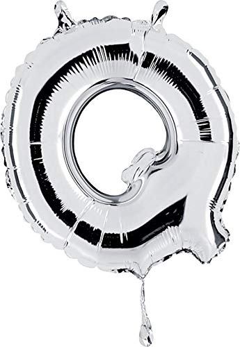 Grabo 14369S-P Buchstabe Q Ballon Midiloon Mini Einzelpack, Länge 35,6 cm, Farbe Silber, Einheitsgröße von Grabo