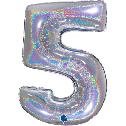 Grabo 690GHS-P Superloon Glitzer-Holografisches Geschenkset, Länge 101,6 cm, Silberfarben, Einheitsgröße (Silber, 5) von Grabo